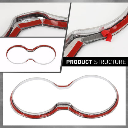 G-PLUS Chrome Cup Holder Trim Cover Frame Decorative Interior Accessories Compatible with Jeep Grand Cherokee 2011-2021