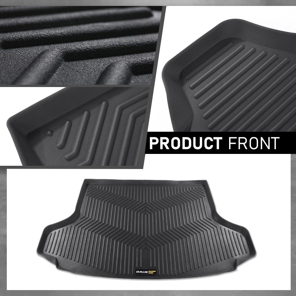 G-PLUS Rear Trunk Mat Compatible with Honda HRV 2023 2024 2025 TPE All Weather Full Cover Protection 1 Piece Black Cargo Mats Floor Mats