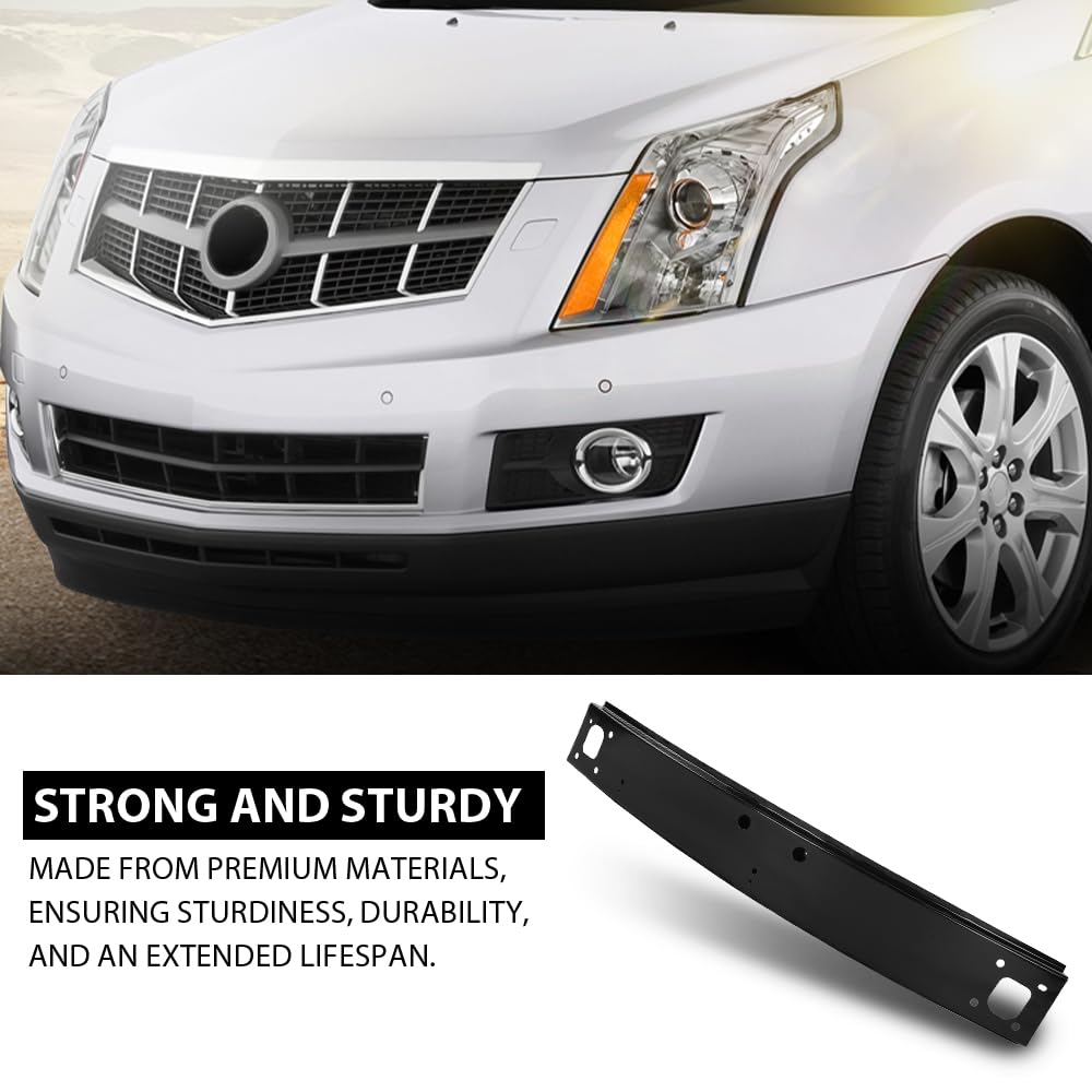 G-PLUS Bumper Reinforcement Impact Bar Front Upper Compatible with Cadillac SRX 2010-2016 22792566, GM1008110, 107-01110 Black