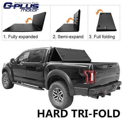 G-PLUS Hard Trifold Tonneau Cover Compatible with 2007-2013 2014 HD Chevy Silverado/GMC Sierra 1500 8' Long Bed (96")