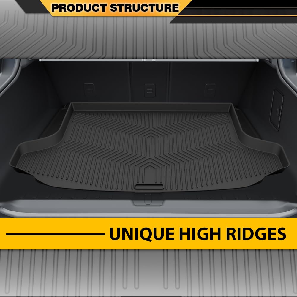 TPE Cargo Liner Mat Compatible with Honda HRV 2023 2024 2025, Black Trunk Mat All Weather Full Cover Protection