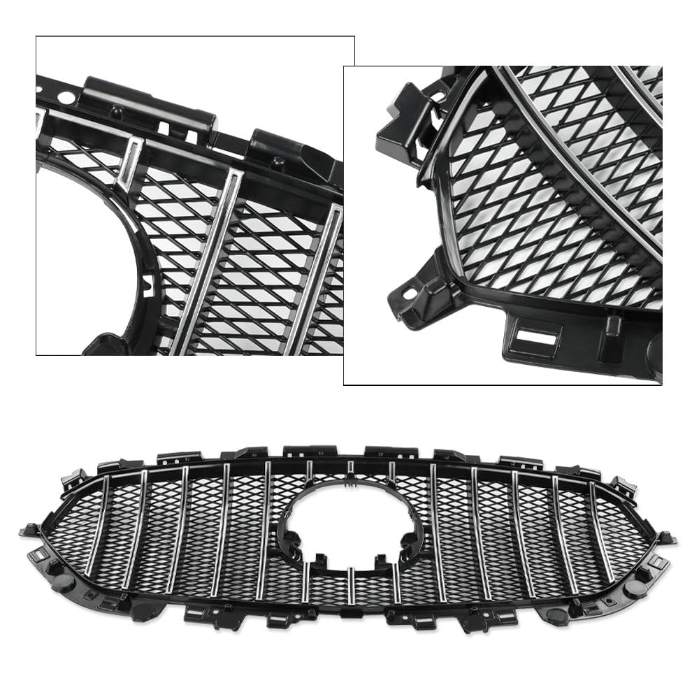 G-PLUS Front Upper Grille Grill Vent Trim Bar Compatible with Mazda CX-5 CX5 2017 2018 2019 2020 2021 ABS Black Mesh