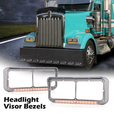 G-PLUS Headlight Visors 2PCS Chrome Clear Lens Amber LED Strips Product Specifications
