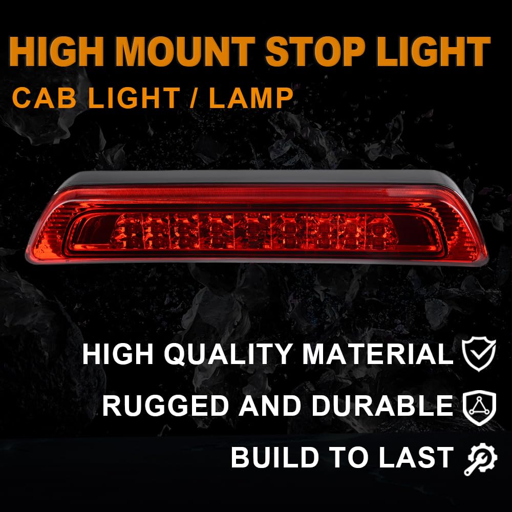 G-PLUS LED 3RD Third Brake Light Compatible with Toyota Tundra V8 2007-2016 High Mount Brake Light Red Lens Clear Bottoms