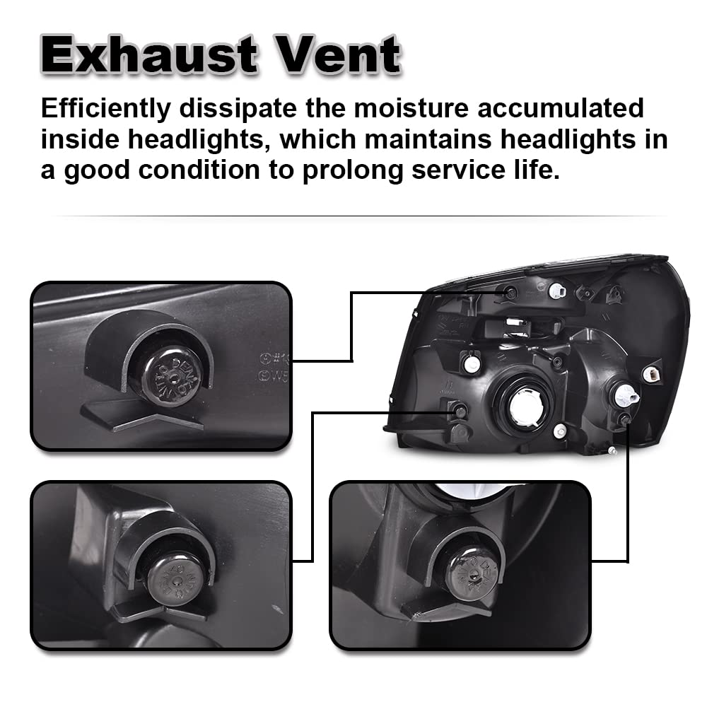 G-PLUS Headlights Assembly Compatible with Chevy Equinox 2005 2006 2007 2008 2009,Left & Right Front Halogen Headlamps Clear Lens Chrome Housing Amber Reflector,faros delanteros