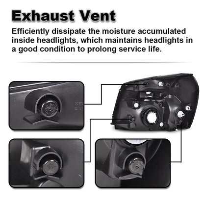 G-PLUS Headlights Assembly Compatible with Chevy Equinox 2005 2006 2007 2008 2009,Left & Right Front Halogen Headlamps Clear Lens Chrome Housing Amber Reflector,faros delanteros