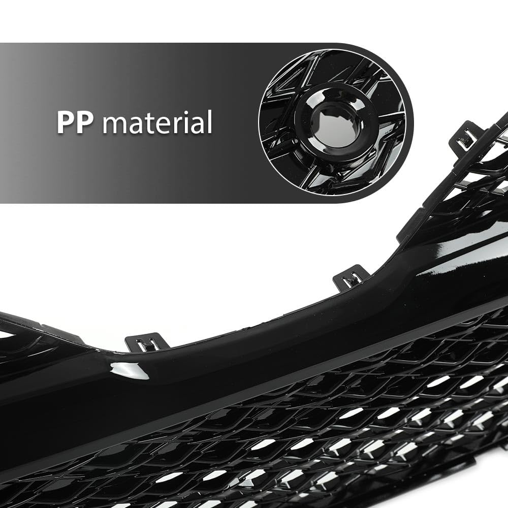 G-PLUS Front Bumper Cover Grille, Compatible with Toyota Camry SE XSE 2018-2020 with Parking Sensors/NOT fit LE XLE models Trim Grill For 5310206560 TO1036186 (Glossy Black)
