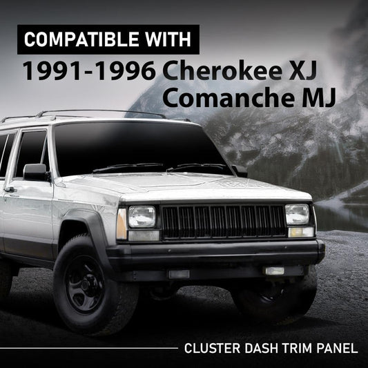 G-PLUS Dash Bezel Panel Surround Trim Compatible with Jeep Cherokee XJ 1984-1996 Black Dashboard
