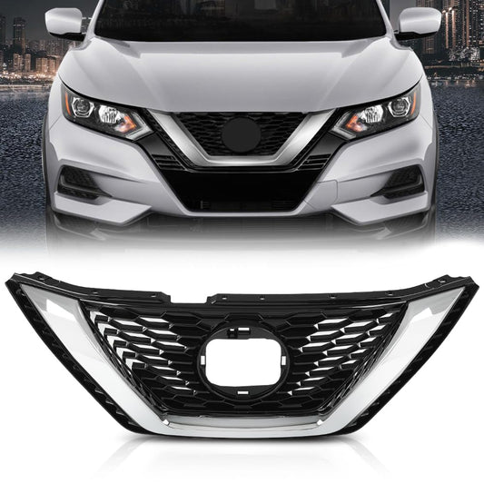 G-PLUS Front Upper Grille Assembly Chrome Compatible with Nissan Qashqai Rogue Sport 2020 2021 NI1200320 623106MR0A