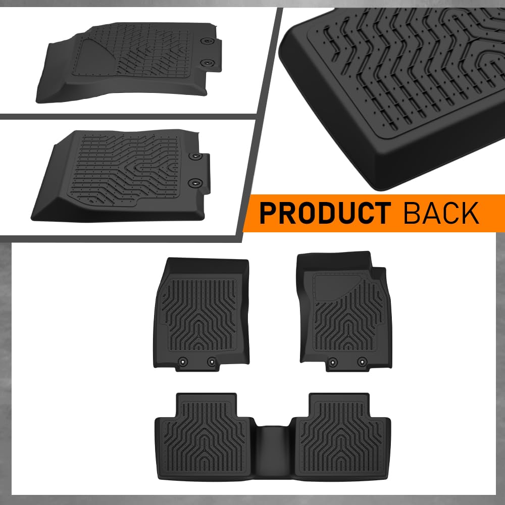 G-PLUS Floor Mats 3Pcs Compatible with Nissan Rogue 2014-2020 (No Rogue Sport or Select Models) All Weather Protection TPE Floor Liners 3 Piece Black,1st & 2nd Row