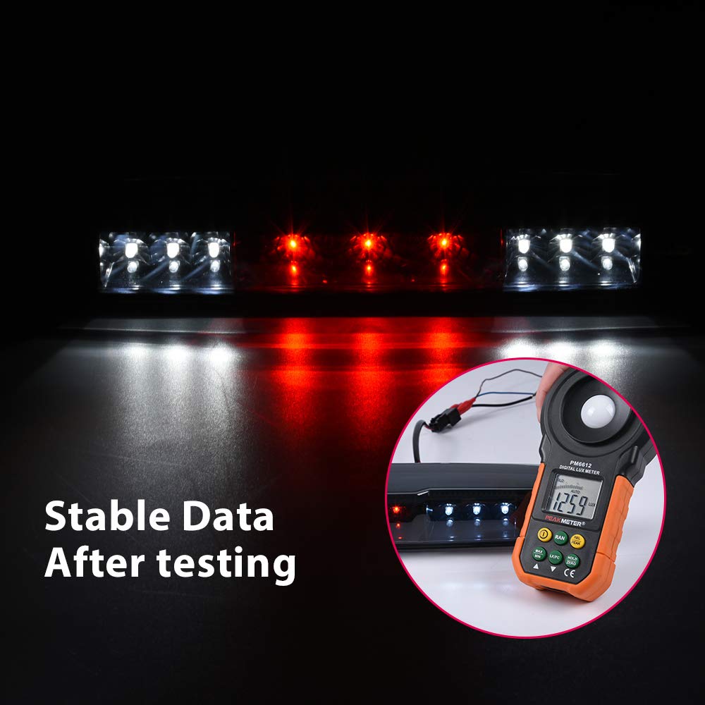 G-PLUS LED 3rd Third Brake Light High Mount Stop Light Compatible with Chevy Silverado/GMC Sierra 1500 2500 HD 3500 HD 2007-2013 Rear Brake Tail Lamp Smoke Lens