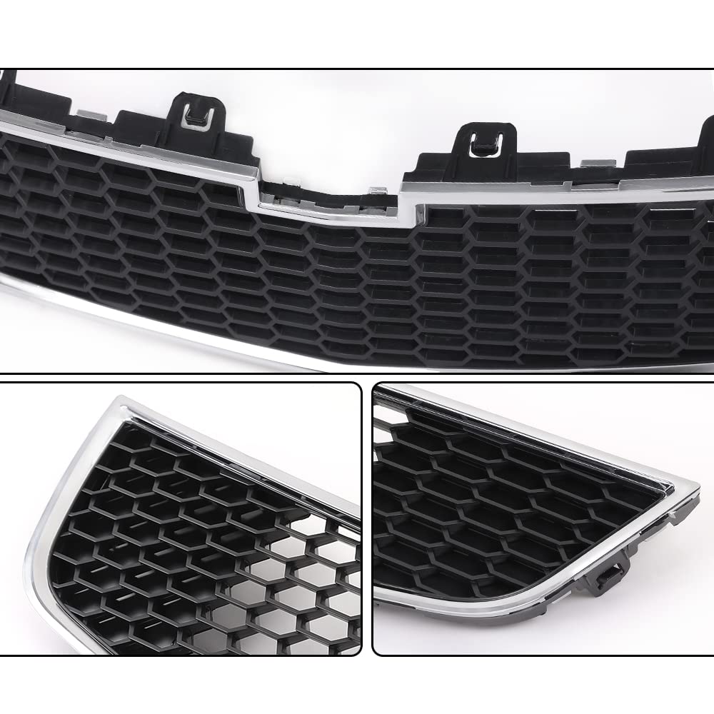 G-PLUS Front Bumper Upper & Lower Grill Compatible with Chevy Cruze 2011-2014 (Not Fit ECO Model) Black Grille Pair GM1200624, 95225615