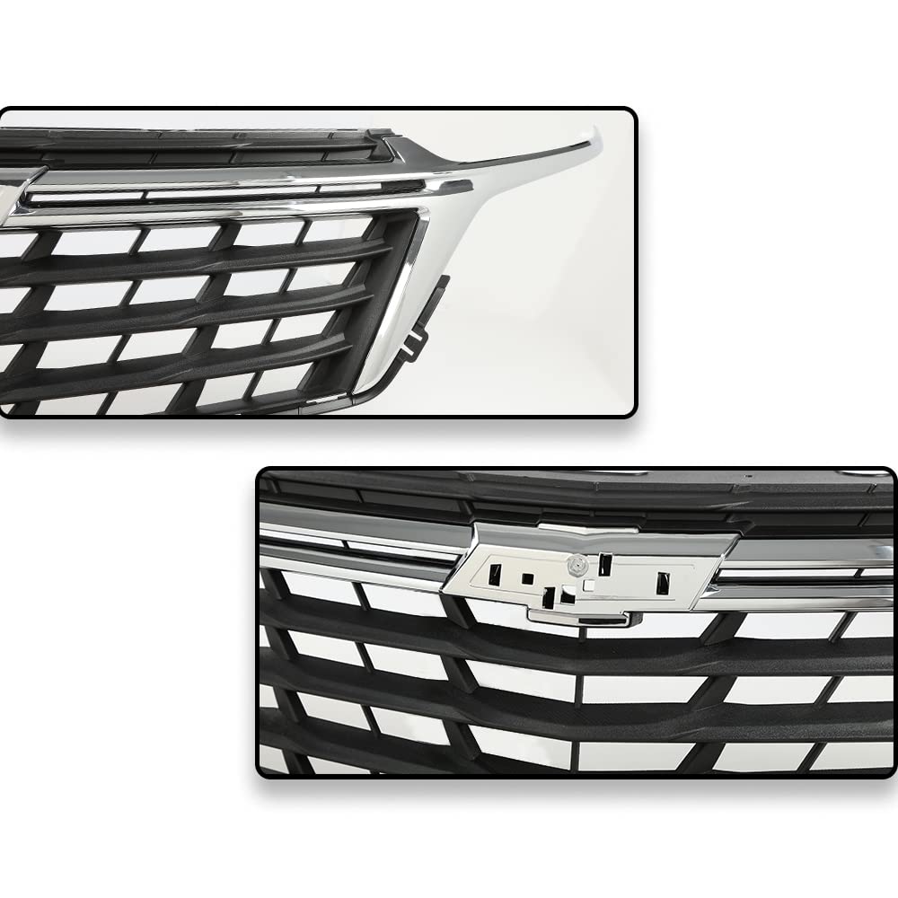 G-PLUS Front Bumper Grille Chrome ABS Plastic Compatible with Chevy Equinox 2022 2023