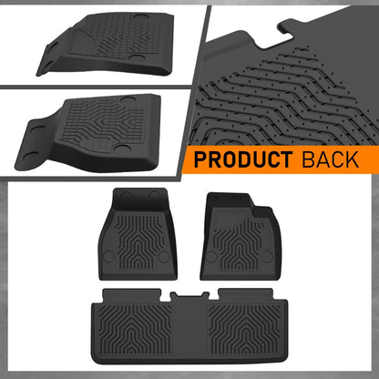 G-PLUS Floor Mats Set Compatible with Tesla Model S 2015-2020 (Only for Model S Badging) All Weather Full Cover Protection TPE Floor Liners Model S Accessories Black alfombras para carro 3PCS