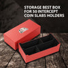 G-PLUS Red Coin Slabs Storage Box Intercept Shield Fit for 50 Certified Coins Holders