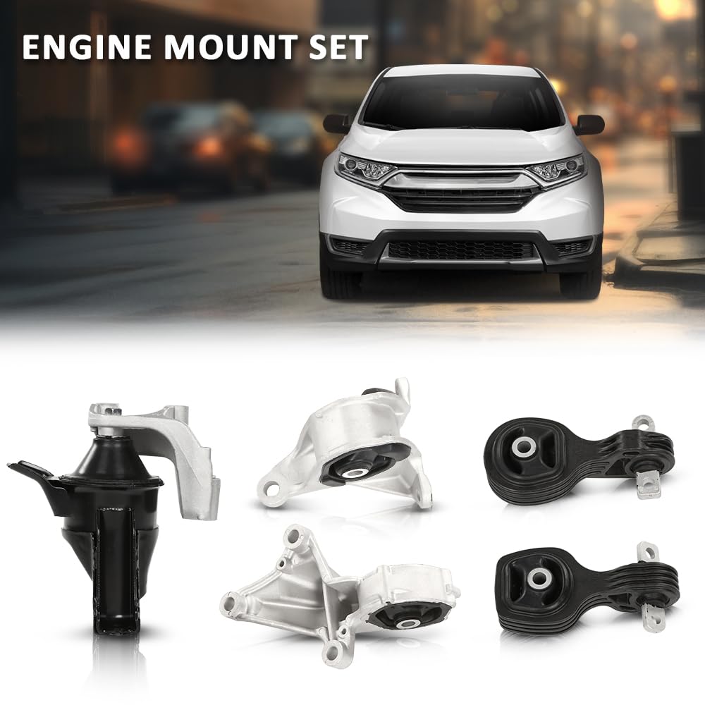 G-PLUS Engine Mount Set Compatible with Honda CR-V 2015-2017 2.4L Engine Automatic Transmission A65081, A65053 Motor Mount Kit 5pcs