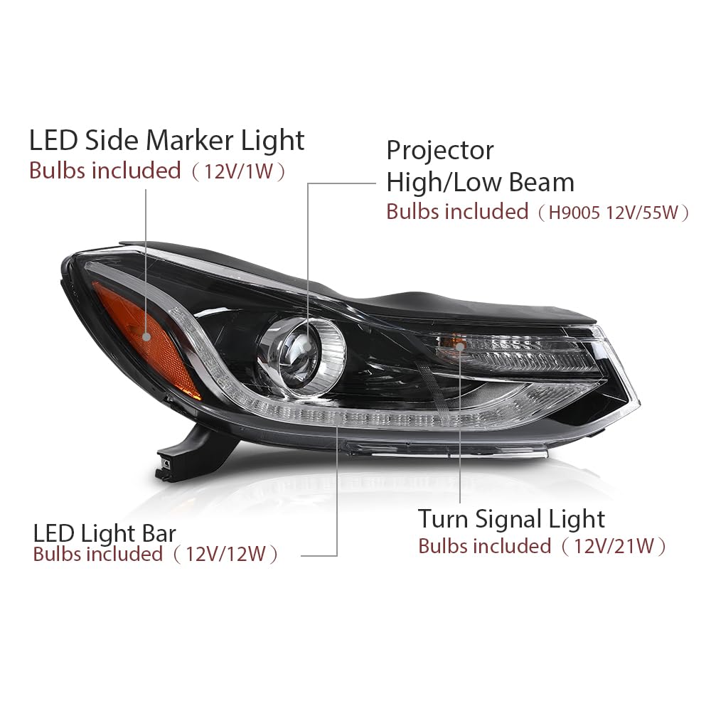 G-PLUS Headlights Headlamps w/Bulbs Compatible with Chevy Trax 2017-2022,Fit w/Factory LED DRL Projector Headlights Models Only,Driver and Passenger,faros delanteros
