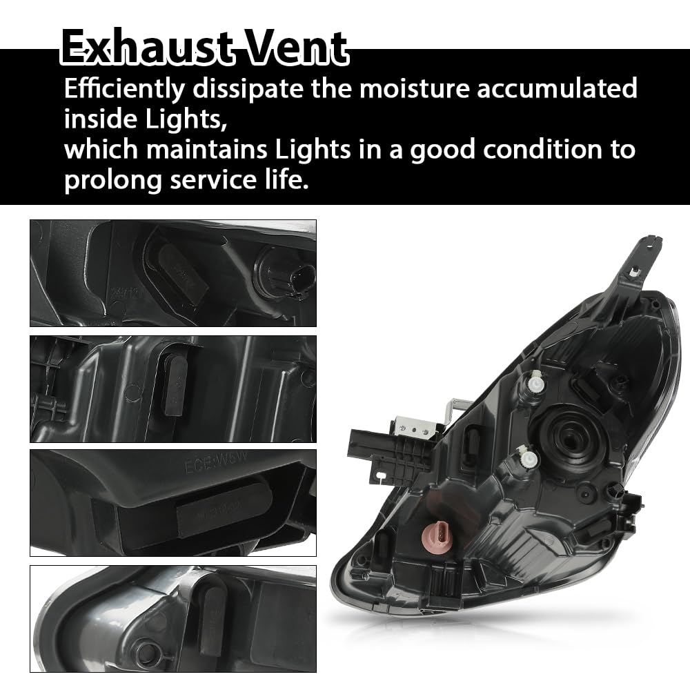 G-PLUS Headlights Assembly w/o Bulbs Driver and Passenger Side Compatible with Nissan Versa 2015-2019 260109KK0A 260609KK0A NI2503230 NI2502230Bumper Headlamps,faros delanteros