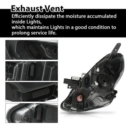 G-PLUS Headlights Assembly w/o Bulbs Driver and Passenger Side Compatible with Nissan Versa 2015-2019 260109KK0A 260609KK0A NI2503230 NI2502230Bumper Headlamps,faros delanteros