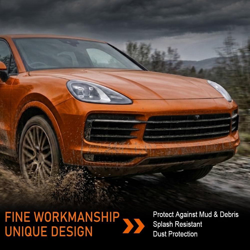 G-PLUS Front Right Side Bumper Face Bar Lower Grill Trim Cover Compatible with Porsche Cayenne Models Base and S Versions 2019-2023; Not Fit Turbo or Sport Design Package Models Black