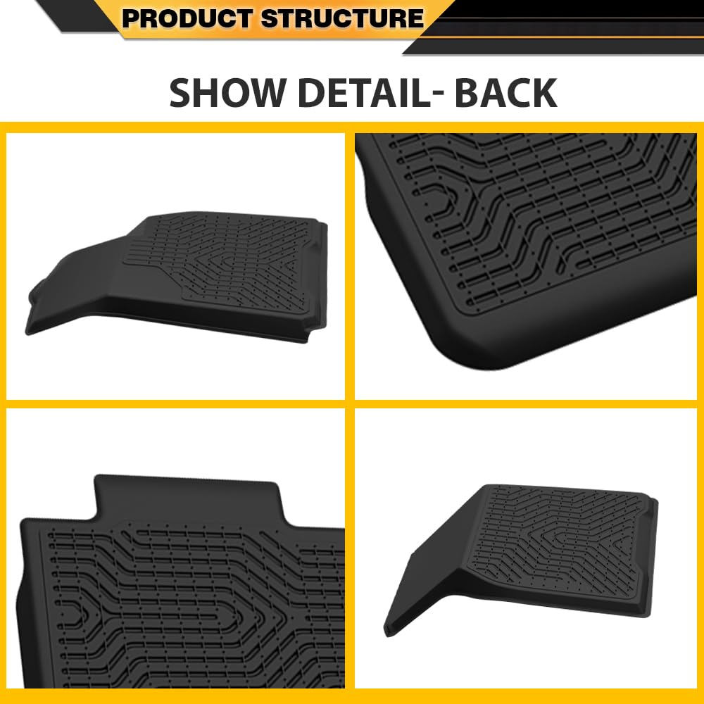 G-PLUS 3PCS Cargo Liner,Compatible with 2020-2025 Tesla Model Y 5 Seat (NOT Fit 7 Seat),1st & 2nd Row 3PCS,TPE Black Full Cover Protection Floor Liner Mats,All Weather Interior Accessories