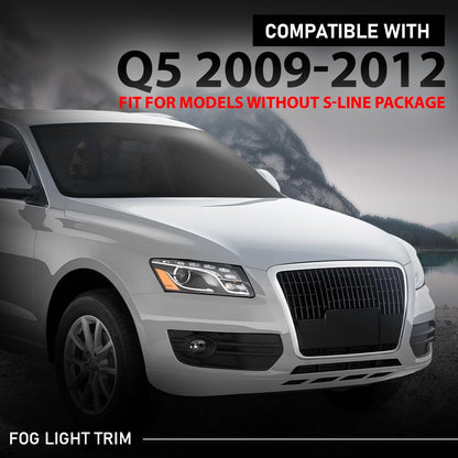 G-PLUS Front Right Fog Light Bezel Trim, Compatible with Audi Q5 Base 2009-2011/ Q5 (submodel: Premium, Premium Plus, Prestige) 2009-2012, Passenger Side, 8R0807682A01C, AU1039108