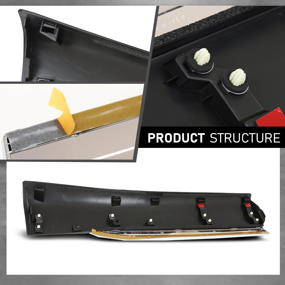 G-PLUS Door Molding Passenger Side Right Rear Lower Compatible with LX RX350 RX450h (submodel: Base, F Sport, Sportdesign) 2010-2015 75075-0E010, 75075 0E010, 750750E010, LX1505102 Chrome Black