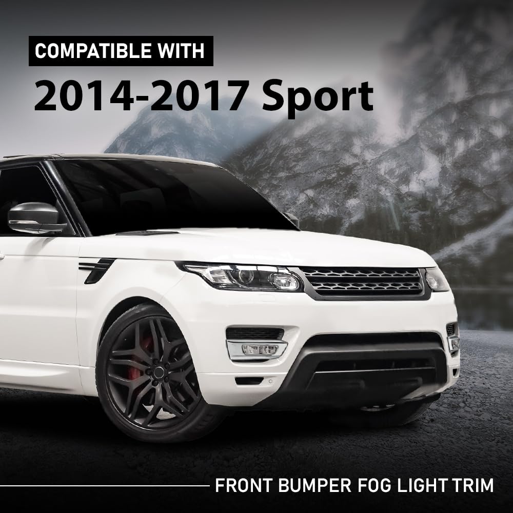 G-PLUS Front Right&Left Bumper Fog Light Trim Pair Compatible with Land Rover Range Rover Sport 2014-2017