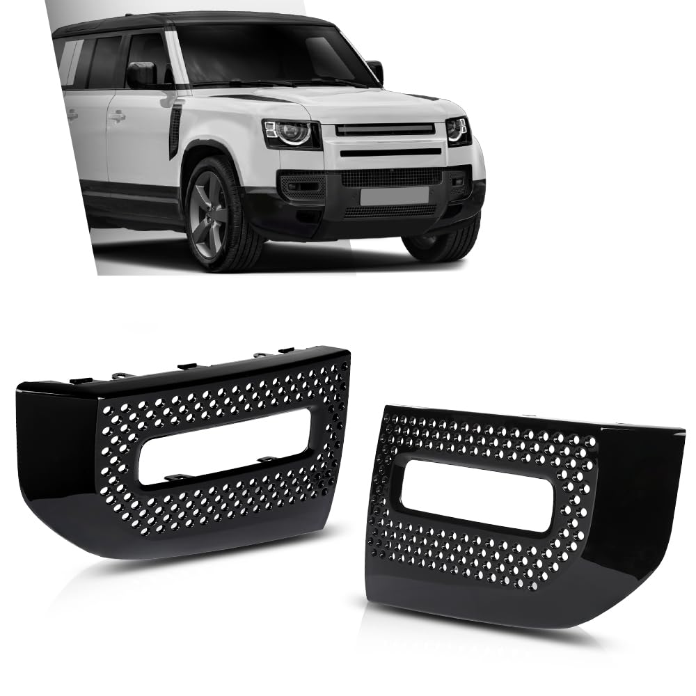 G-PLUS Front Fog Light Lamp Cover Left and Right Pair Compatible with Land Rover Defender 90 110 130 2020-2023