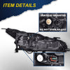 G-PLUS LED DRL Headlights, Compatible with 2016 2017 2018 Nissan Altima Left Bumper Headlamp, Clear Lens Black Housing Amber Reflector Bumper Headlamps
