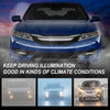 G-PLUS Compatible with Honda Accord 4-Door Sedan 2016 2017 Clear Lens LED Front Bumper Fog Lights Lamps with Bezels Switch and Wiring Kit