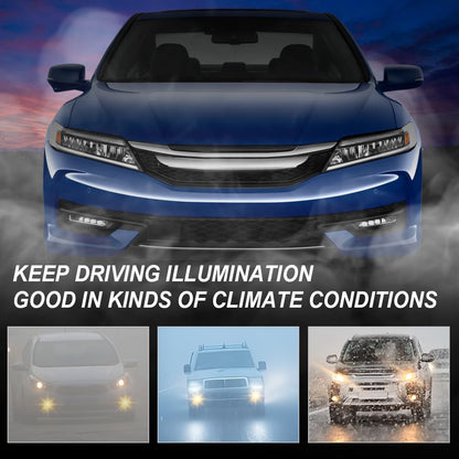 G-PLUS Compatible with Honda Accord 4-Door Sedan 2016 2017 Clear Lens LED Front Bumper Fog Lights Lamps with Bezels Switch and Wiring Kit