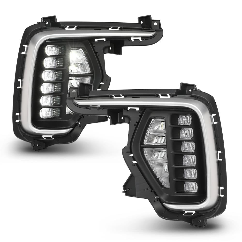 G-PLUS Front Fog Lights With Bezels Covers 4pcs Compatible with Hyundai Santa Fe 2017-2019 86564B8AC0