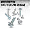 G-PLUS License Plate Screws (100 Each/8 Different) Compatible with Japanese Cars & Most Foreign Cars,Fit BMW Benz & Audi