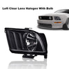 G-PLUS Headlight Compatible with Ford Mustang 2005-2009 Halogen Left Diver Side Clear Lens Black Housing Clear ReflectorBumper Headlamps,faros delanteros