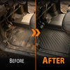 G-PLUS TPE Floor Mats Fit Can-Am Defender HD5/HD8/HD10 2016-2025 1st & 3rd Row Truck Accessories Cargo Liners All Weather Protection 3PCS Black Alfombras para Carro