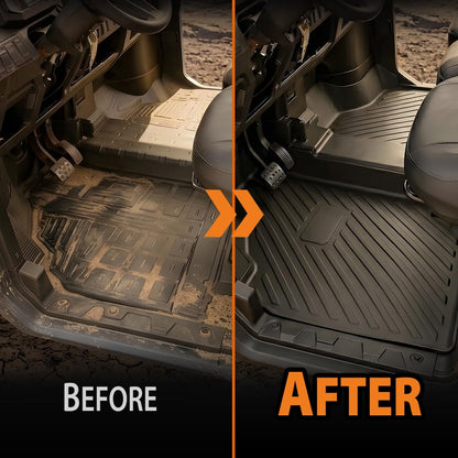 G-PLUS TPE Floor Mats Fit Can-Am Defender HD5/HD8/HD10 2016-2025 1st & 3rd Row Truck Accessories Cargo Liners All Weather Protection 3PCS Black Alfombras para Carro