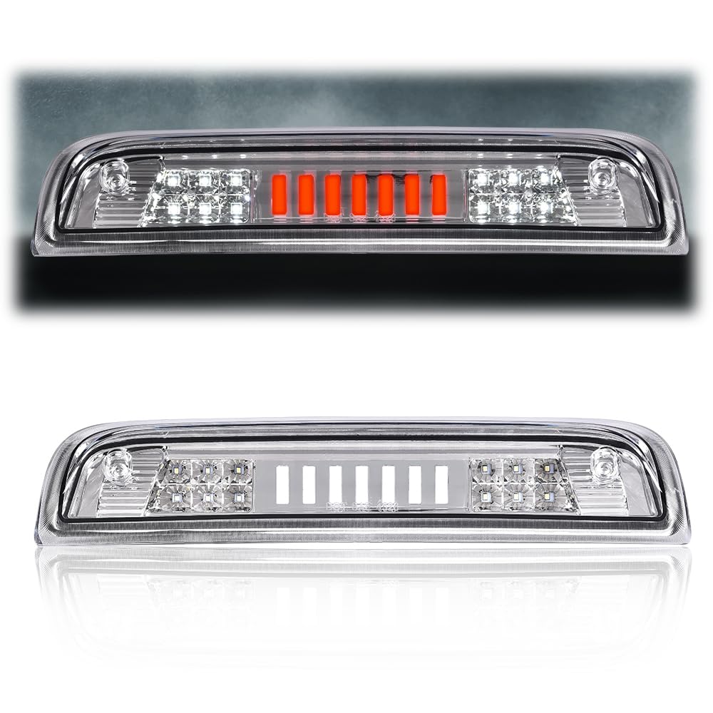 G-PLUS LED 3rd Third Brake Light Compatible with Chevy Silverado/GMC Sierra 1500 2014-2020, High Mount Cargo Lamp Type I, Clear Lens Chrome Housing, 23509162 20979071
