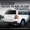 G-PLUS Pair Rear Bumper Reflector Light, Compatible with Benz GL320 2007-2009 CDI 164.822/ GL450 2007-2008 164.871/ GL550 2008-2009 164.886, Left & Right Side 2PCS, 1648201174, 1648201274