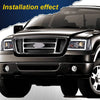 G-PLUS LED DRL Headlights, Compatible with 2004-2008 Ford F150/ 2006-2008 Lincoln Mark Lt(NOT Compatible with 2004 F150 Heritage/Flareside Beds Models), Smoky Lens Chrome Housing Clear Reflector