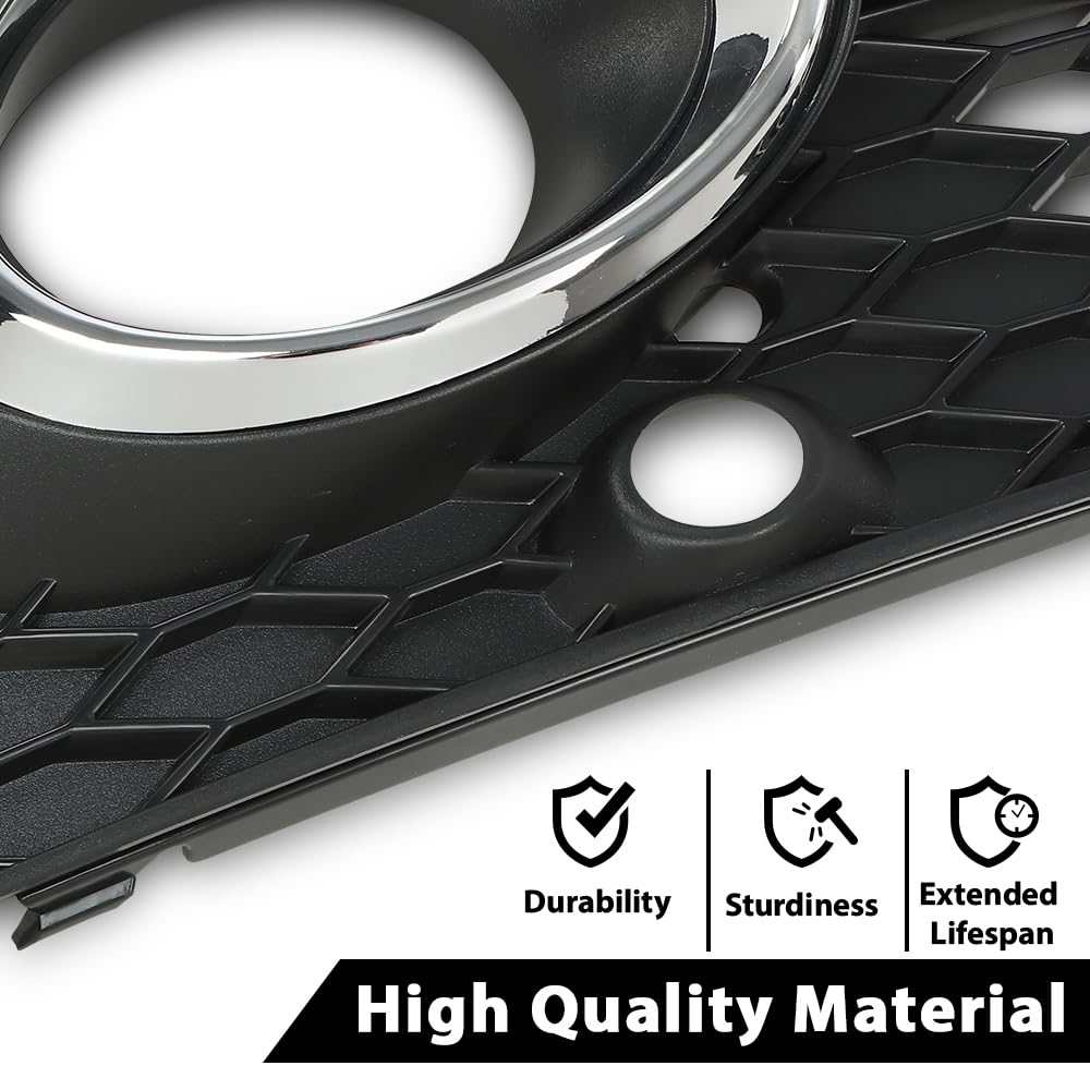 G-PLUS Front Bumper Fog Light Covers Grille Bezel Pair Compatible with Audi Q5(8R) MK1 2013-2017 AU1038123, AU1039123, 8R0807682JBJI, 8R0807681MBJI, AD8222133, AD8222134