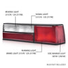 G-PLUS Taillights Taillamps Rear Brake Lights Right Passenger Side w/o Bulbs Compatible with Ford Mustang 1987-1993 FO2801168, E7ZZ13404A Red Lens Black Housing Faros Traseros Luces TraserasAssembly