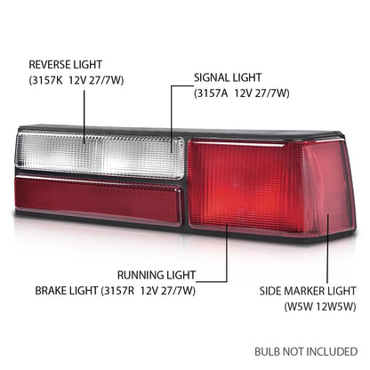 G-PLUS Taillights Taillamps Rear Brake Lights Right Passenger Side w/o Bulbs Compatible with Ford Mustang 1987-1993 FO2801168, E7ZZ13404A Red Lens Black Housing Faros Traseros Luces TraserasAssembly