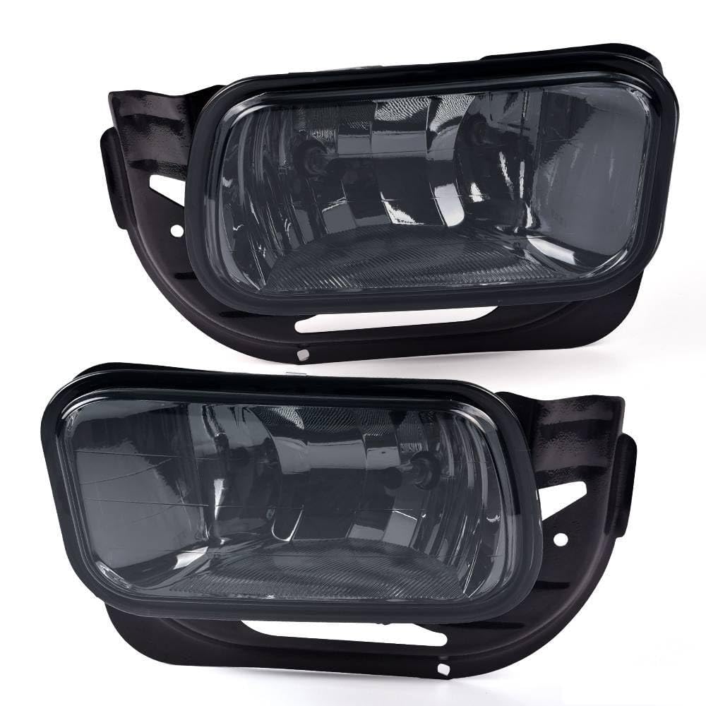 G-PLUS Smoke Lens Front Bumper Fog Lights Assembly Compatible With Dodge Ram 1500 2009-2012/Ram 2500 3500 2010-2018 Driving Lamps w/Bracket + H10 12V 42W Halogen Bulbs