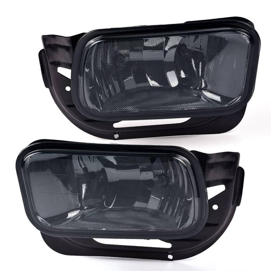 G-PLUS Smoke Lens Front Bumper Fog Lights Assembly Compatible With Dodge Ram 1500 2009-2012/Ram 2500 3500 2010-2018 Driving Lamps w/Bracket + H10 12V 42W Halogen Bulbs