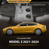 Cargo Liners Fit Tesla Model S 2021 2022 2023 2024 1st & 2nd Row All Weather Floor Liner Waterproof 3PCS Black, alfombras para carro