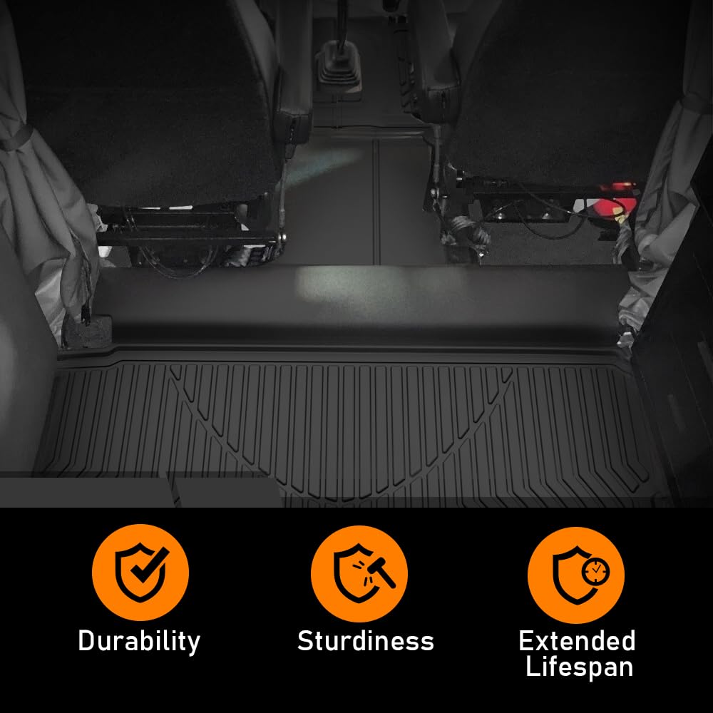G-PLUS TPE Floor Mats Fit Peterbilt 357 365 367 378 379 384 385 386 388 389 2006-2019 1st Row Truck Accessories Cargo Liners All Weather Protection 3PCS Black Alfombras para Carro
