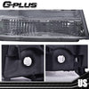 G-PLUS LED Tube Dual Projector Headlights, Compatible with 2007-2014 Chevy Tahoe/Suburban Bumper Headlamps Assembly, Smoky Lens Chrome Housing Clear Reflector,faros delanteros