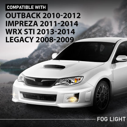 G-PLUS Fog Lights Lamp Assembly With Halogen Bulbs Compatible with Subaru Outback 2010-2012,Fit Subaru Legacy 2008-2009,Fit Subaru Impreza 2011-2014,Fit Subaru WRX STI 2013-2014 84927AG230