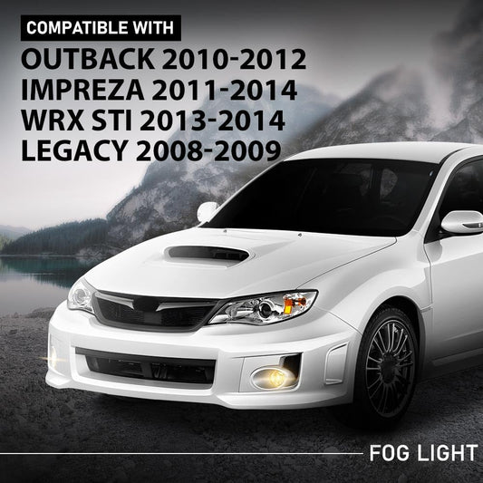 G-PLUS Fog Lights Lamp Assembly With Halogen Bulbs Compatible with Subaru Outback 2010-2012,Fit Subaru Legacy 2008-2009,Fit Subaru Impreza 2011-2014,Fit Subaru WRX STI 2013-2014 84927AG230
